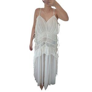 Revel Boho Elegant White Sheer Maxi Dress size M